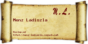 Menz Ladiszla névjegykártya